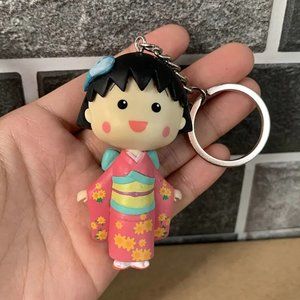 Cute kimono car key chain cartoon schoolbag pendant festival Keychain